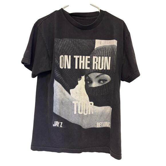 On The Run Tour Jay Z Beyonce Concert T-Shirt 2014 Black Medium - Picture 1 of 4